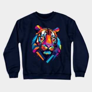 Majestic Tiger Head Pop Art Crewneck Sweatshirt